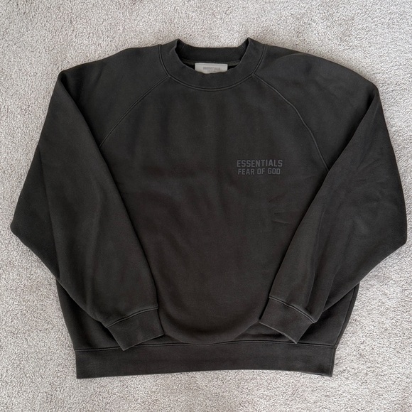 Fear of God Essentials Off Black Crewneck Sweatshirt Size L